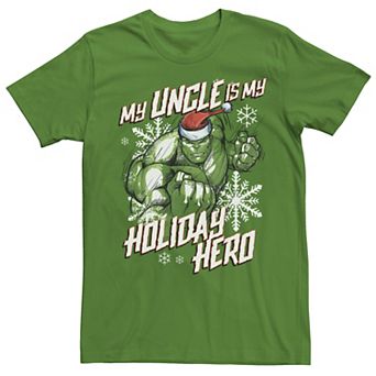 Men's Marvel Hulk My Uncle Is My Holiday Hero Portrait Tee