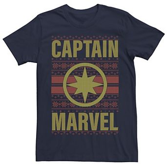 Men's Captain Marvel Symbol Christmas Short Sleeve Tee