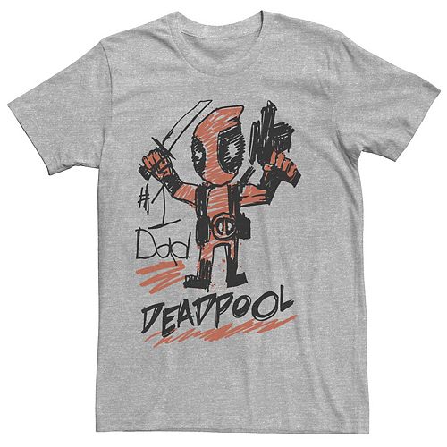 Mens Marvel Deadpool 1 Dad Sketch Tee