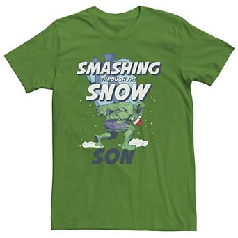 Men's Marvel Hulk Smashing Through The Snow Son Tee