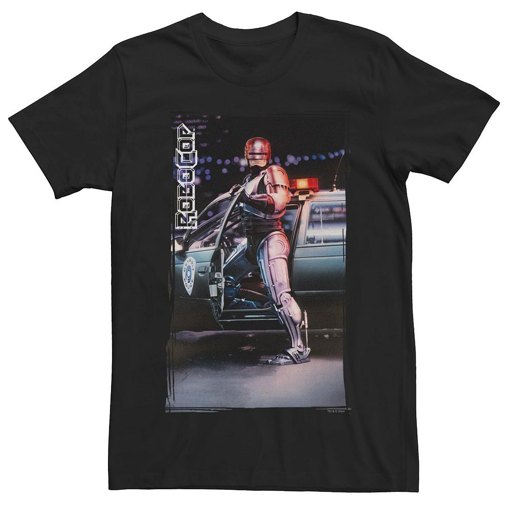 Men's Robocop Ragged Edge Portrait Poster Logo Tee