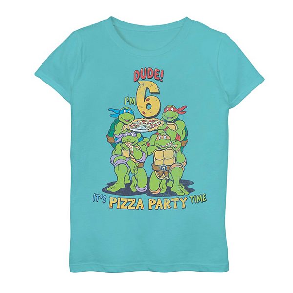 Teenage Mutant Ninja Turtles I'm 4 Dude Pizza Birthday Party T-Shirt