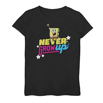 Girls' 7-16 SpongeBob SquarePants "Never Grow Up" Tee