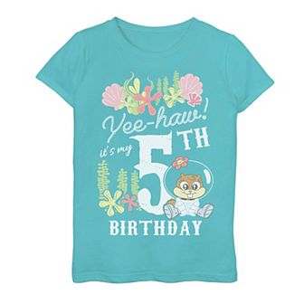 Girls' 7-16 SpongeBob SquarePants Sandy 5th Birthday Tee