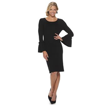 Women's Nina Leonard Bell Sleeve Ribbed Sweater Dress
