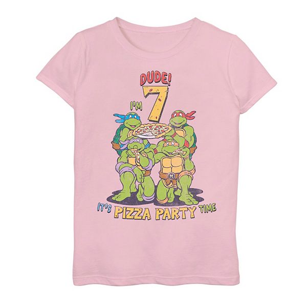 TMNT Pizza Party Girls T-Shirt-Girls 5/6