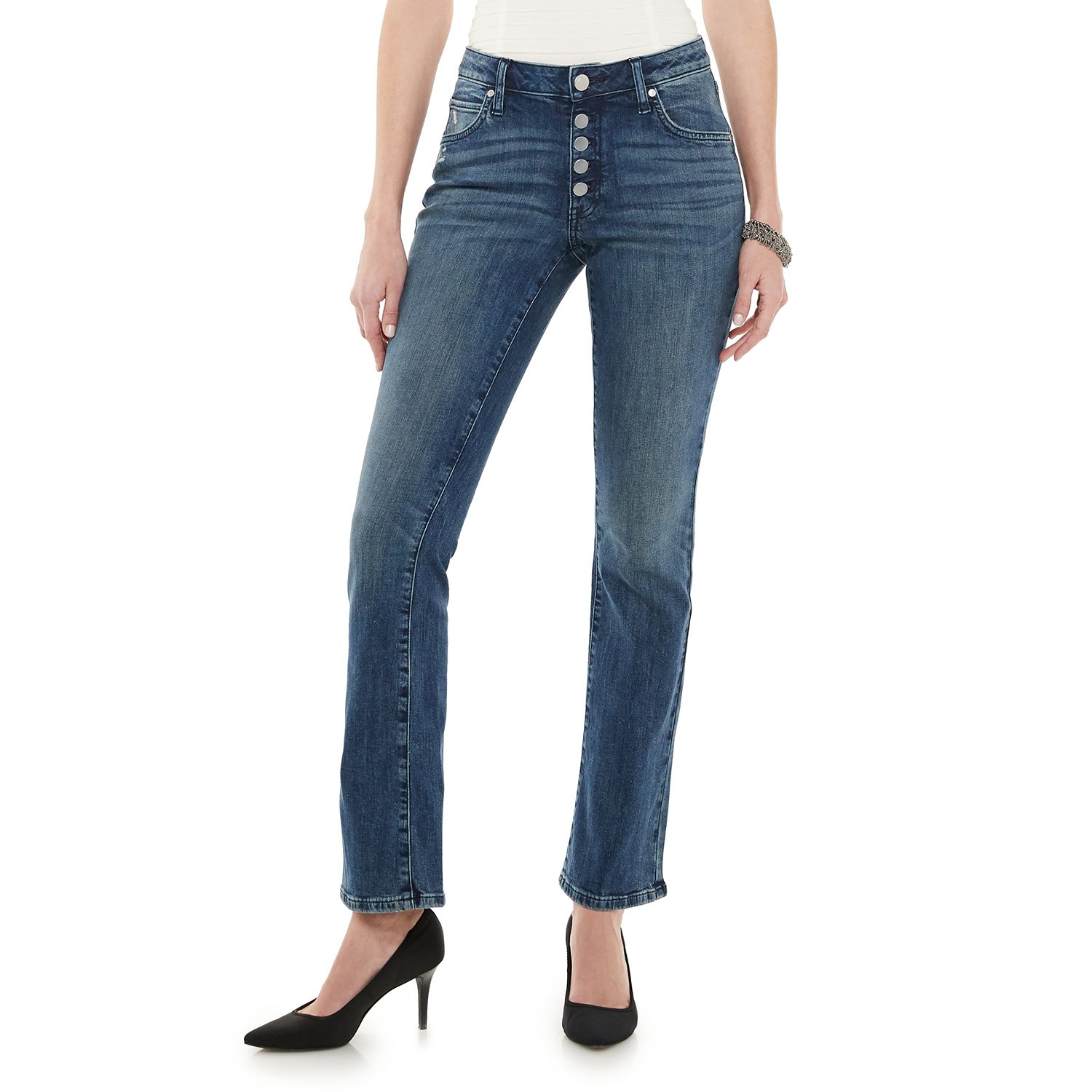 button fly bootcut jeans