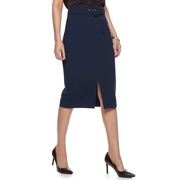 Women's nine west 2025 belted pencil skirt