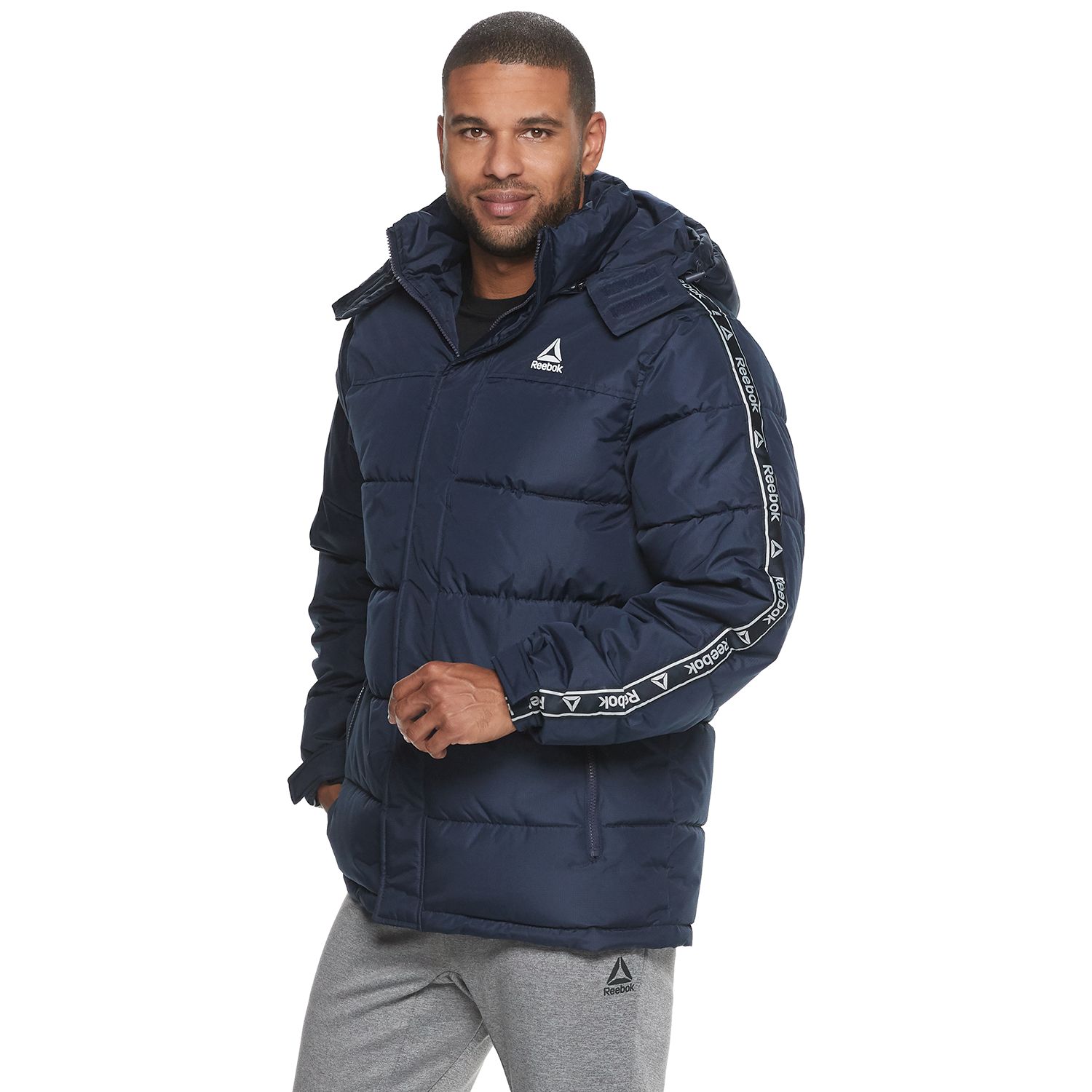 reebok puffer jacket mens