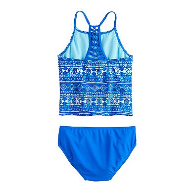 Girls 7-16 & Plus Size SO Deep Blue Braided Back Strap Tankini Two-Piece Swimsuit