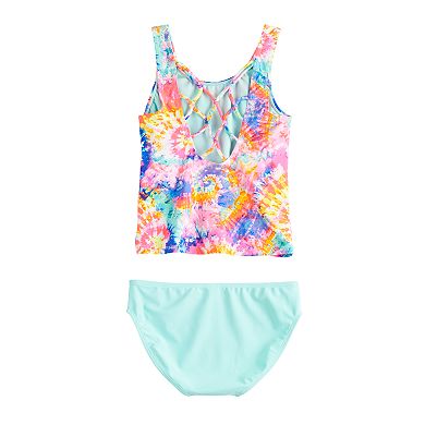 Girls 4-16 & Plus Size SO Spiral Tie-Dye Tankini and Bottoms Swimsuit Set