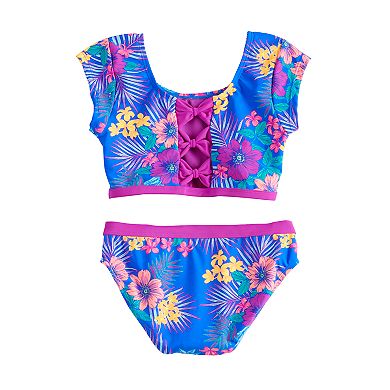 Girls 7-16 SO® Surf Island Floral Print Front Bow Bikini and Bottoms Swimsuit Set