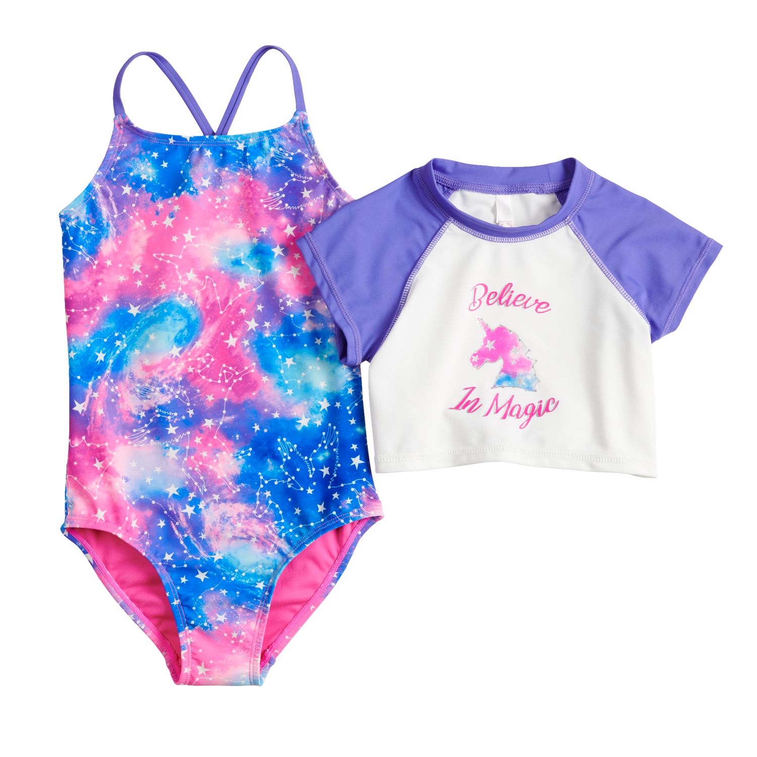 unicorn rash guard swimsuit