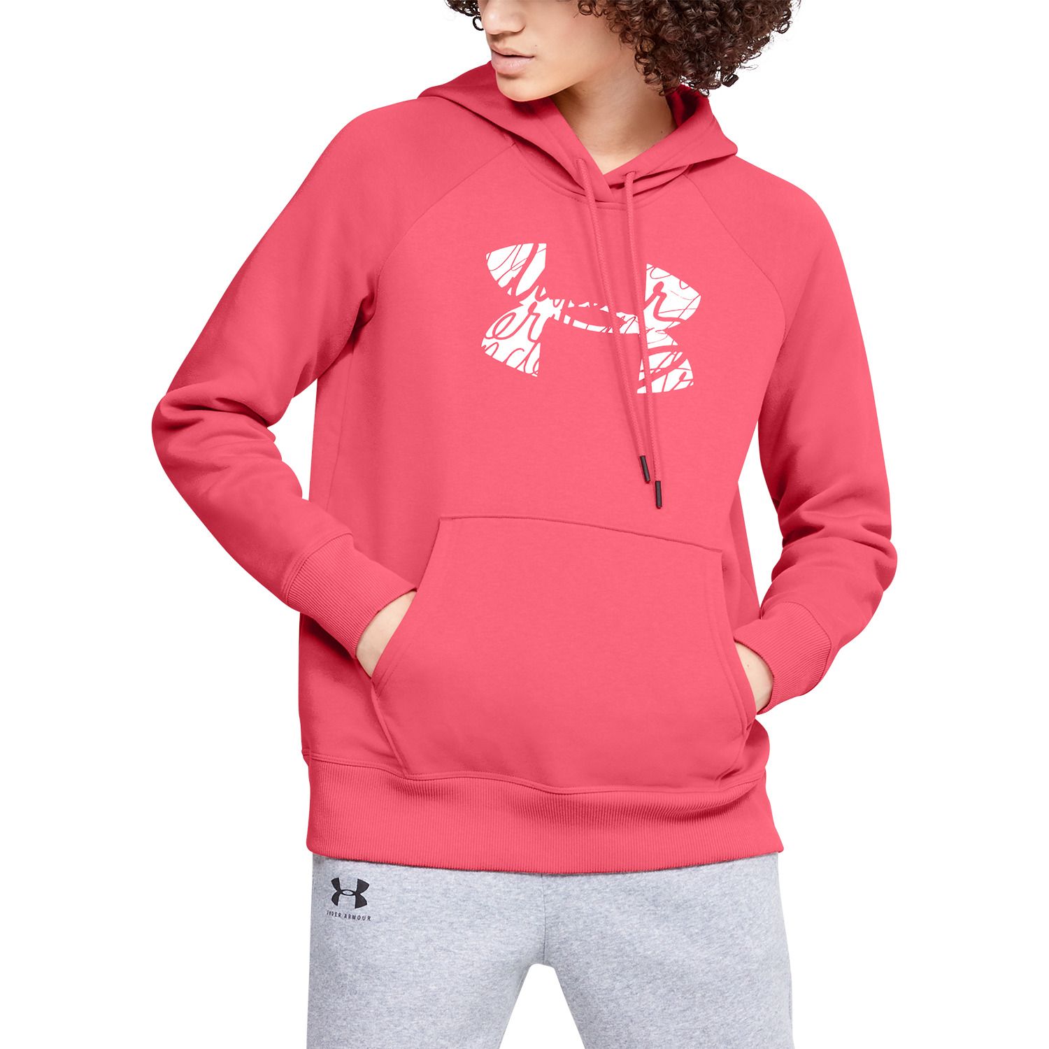 women's under armour rival favorite fleece graphic logo hoodie