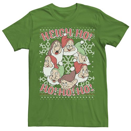 Men's Disney Snow White Seven Dwarf Ugly Christmas Sweater Tee