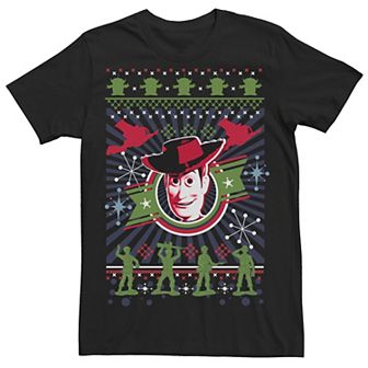 Men's Disney Pixar Toy Story Woody Army Men Ugly Christmas Tee