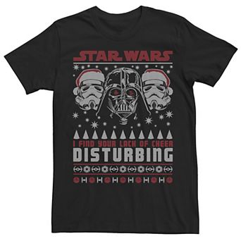 Men's Star Wars Vader Trooper Lack Of Cheer Disturbing Ugly Christmas Sweater Tee