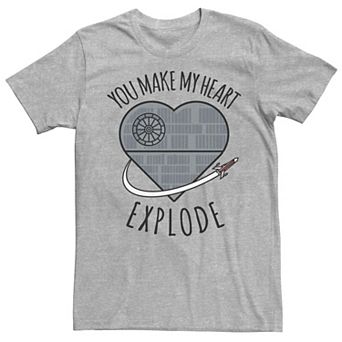 Men's Star Wars Death Star Make My Heart Explode Valentine Tee