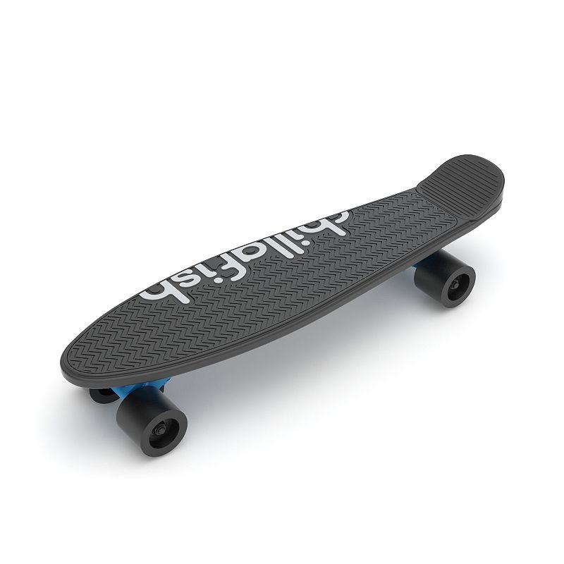 Chillafish Skatie Skateboard with Customizable Colored Deck and Tail, Black