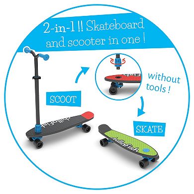 Chillafish SkatieSkootie Four-Wheeled Customizable Scooter and Skateboard in One