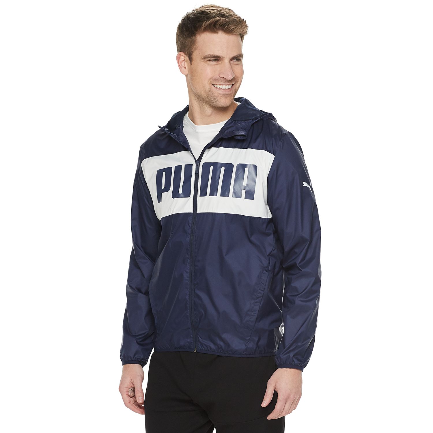 puma men's 1/2 zip wind jacket