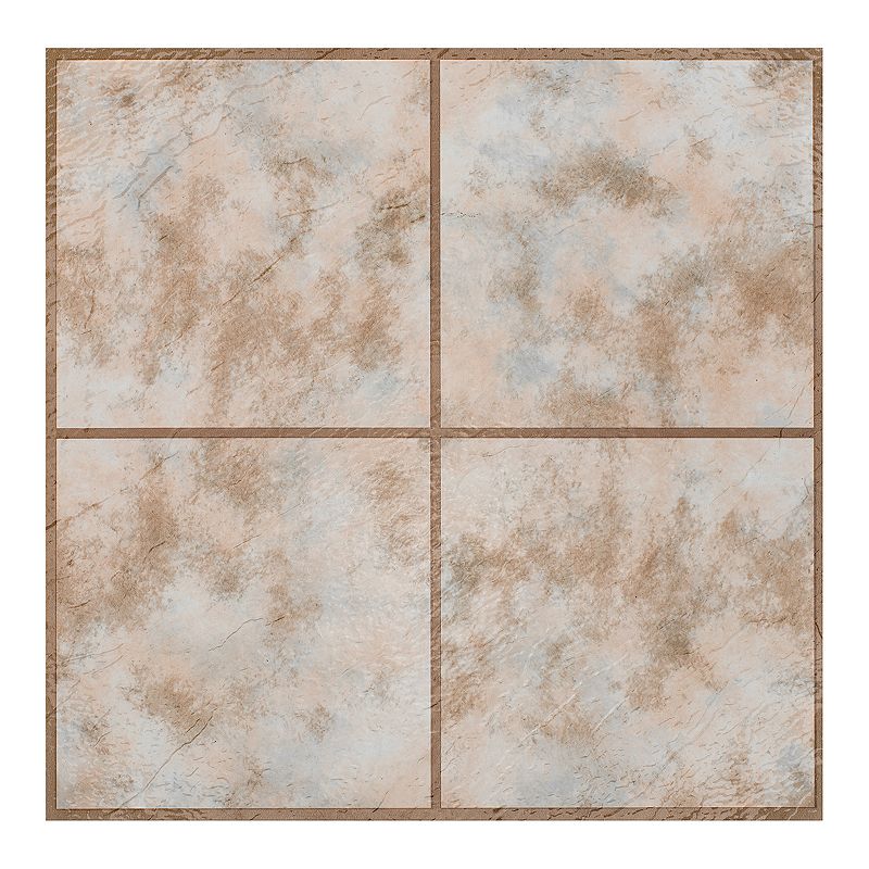 Achim Rustic Clay 9-piece Self Adhesive Vinyl Floor Tile Set, Beig/Green, 1