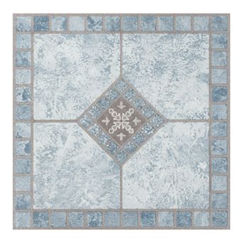 Achim Blue Diamond 9 pc Self Adhesive Vinyl Floor Tile Set