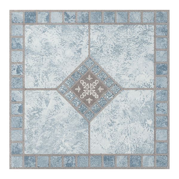 Achim Blue Diamond 9 Piece Self Adhesive Vinyl Floor Tile Set