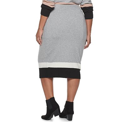 Plus Size Apt. 9 + Cara Santana Colorblock Sweater Skirt