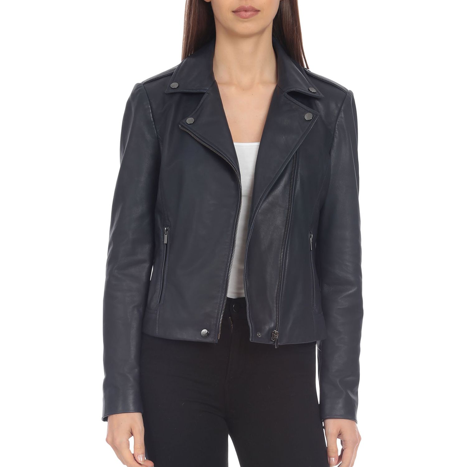 kohls black leather jacket