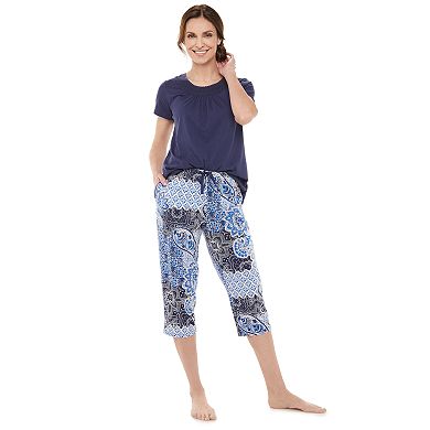 Women's Croft & Barrow® Pajama Tee & Pajama Capri Set 