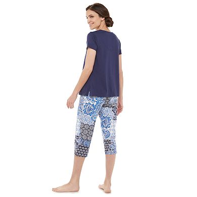Women's Croft & Barrow® Pajama Tee & Pajama Capri Set 
