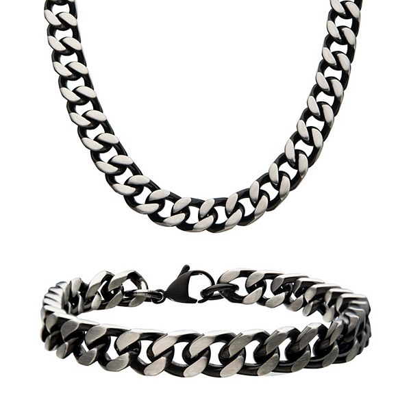 Stainless steel necklace and deals bracelet set