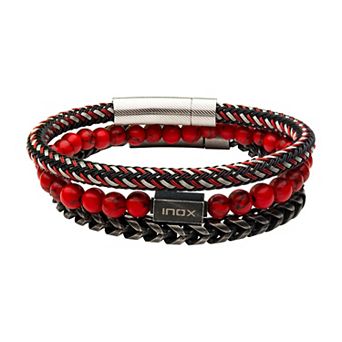 Men's Beaded Chain Stackable Bracelet Set