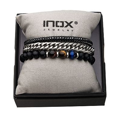 DANTE Men's 8" Trio Black Stackable Bracelet