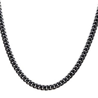 DANTE Men's Black Plated 8 mm Curb Chain