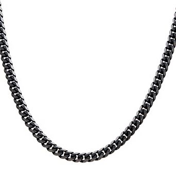 DANTE Men's Black Plated 8 mm Curb Chain
