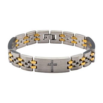 DANTE Men's Two-Tone Stainless Steel Cubic Zirconia Link Bracelet