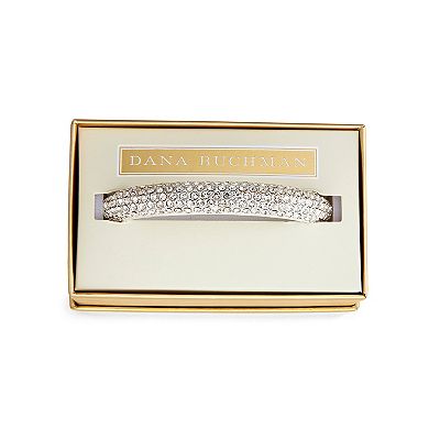 Dana Buchman Silver Tone Simulated Crystal Pave Bangle Bracelet