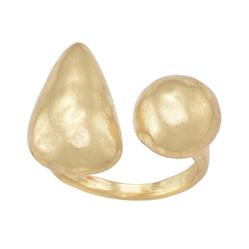 Bella Uno Gold Tone Geometric Open Ring, Womens, Size: 8