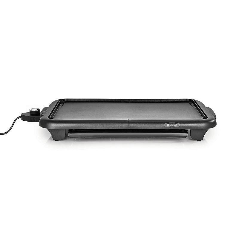 BELLA Electric Griddle w Warming Tray, Make 8 Pancakes or Eggs At Once, Fry Flip & Serve Warm, Healthy-Eco Non-stick Coating, Hassle-Free Clean Up, Submersible Cooking Surface, 10" x 18", Copper/Black (B08NHT76F7)