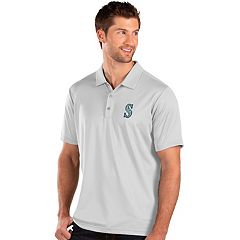 Columbia Seattle Mariners Grey Heat Seal Post Round Short Sleeve Polo, Grey, 91% Polyester / 9% SPANDEX, Size S, Rally House