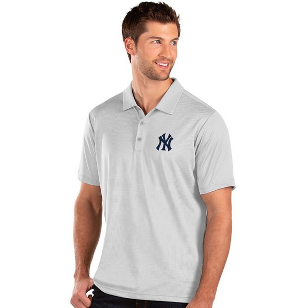 Men's Antigua White/Navy New York Yankees Groove Polo Size: Small