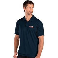 Atlanta Braves Golf Polo Shirt Mens L MLB Klew - Huge Logo Skyline Baseball