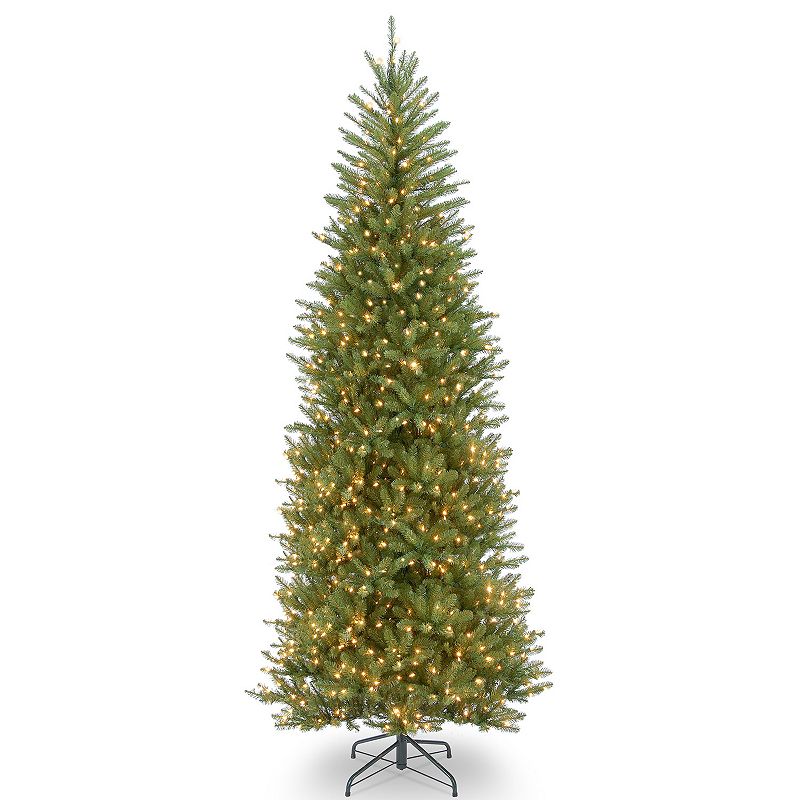 National Tree Company 9 ft. Dunhill Fir Slim Tree with Clear Lights, Green
