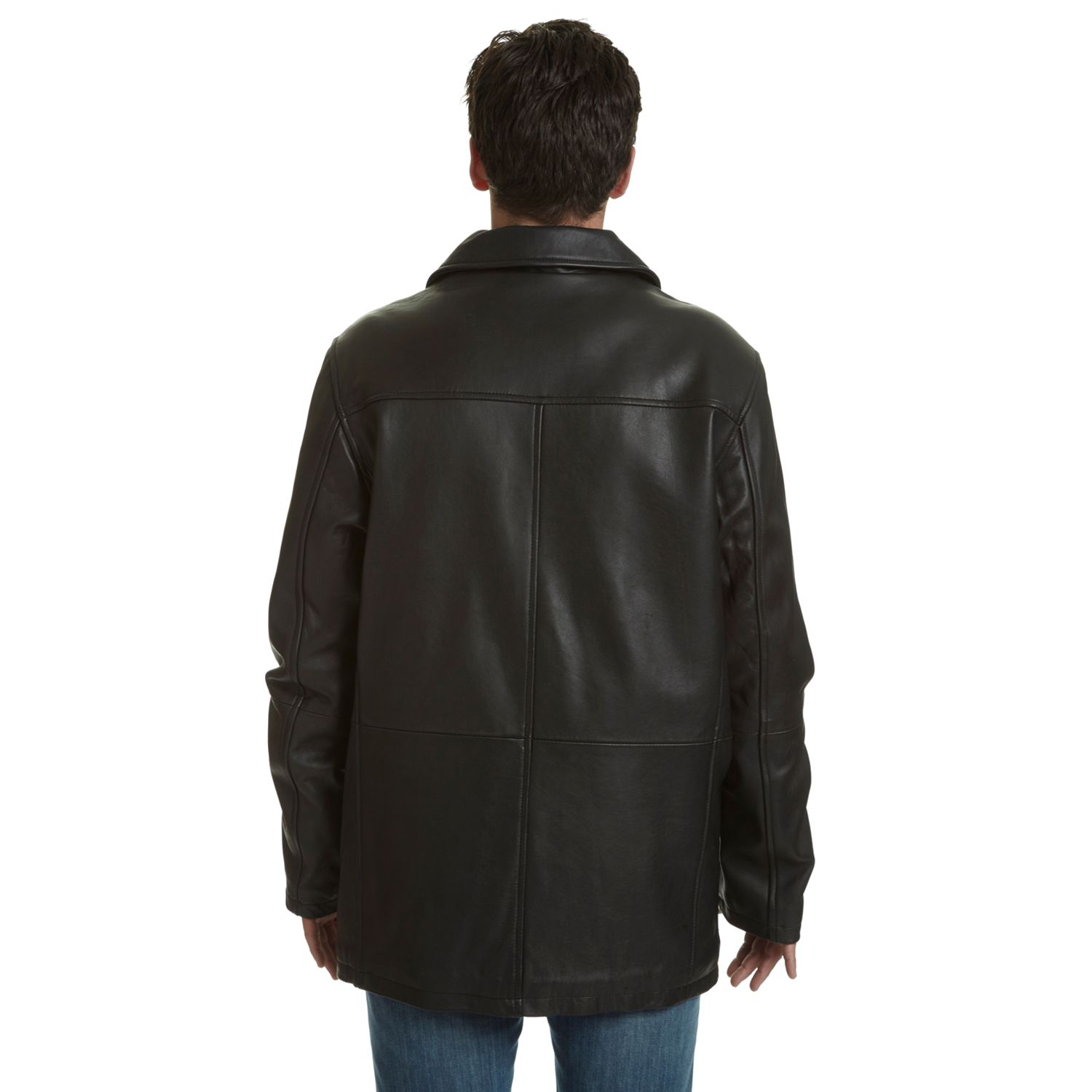 Men's R and O Open-Bottom Leather Bomber Jacket