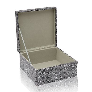 Scott Living Oasis Silver Stone Leather Decorative Box