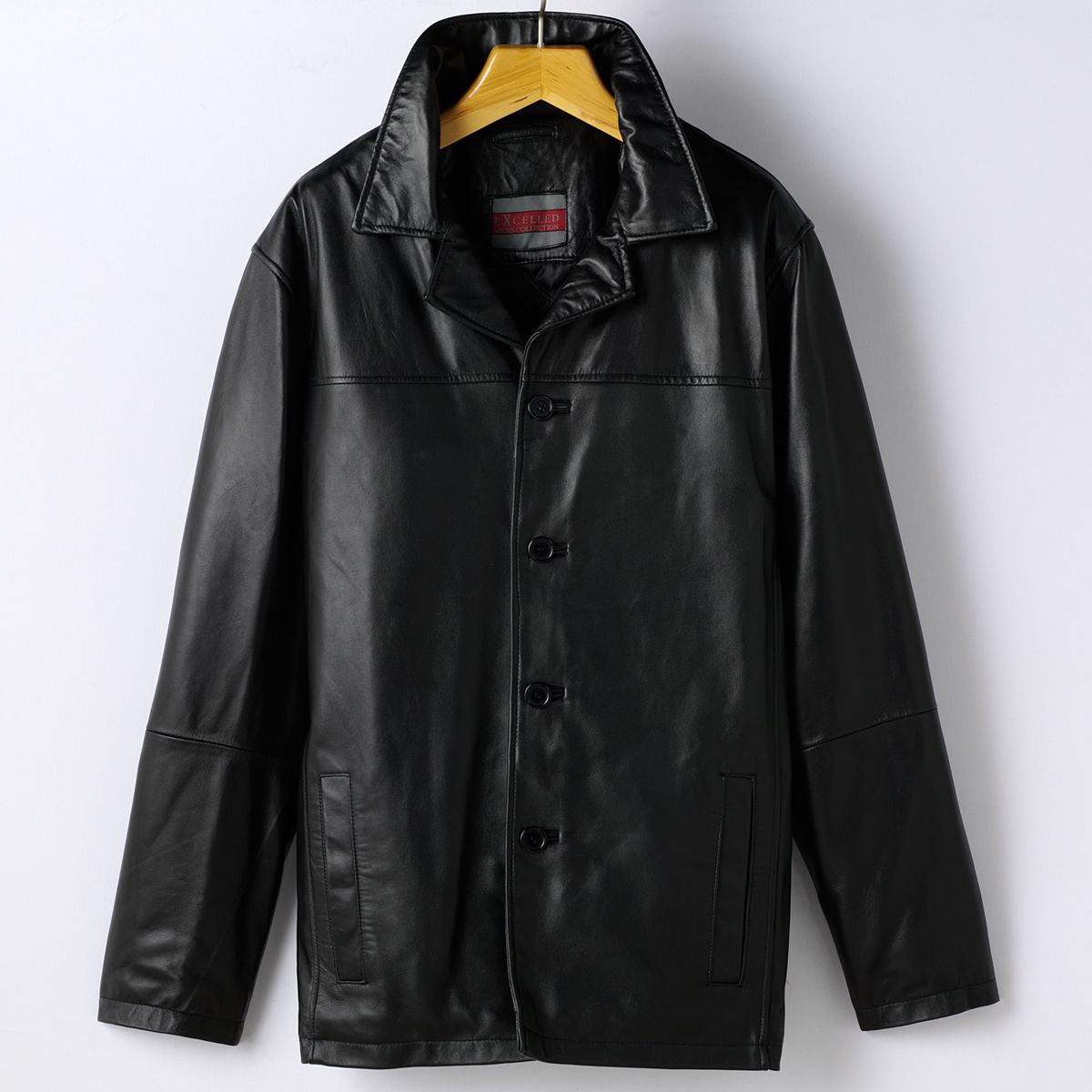 Black leather outlet car coat