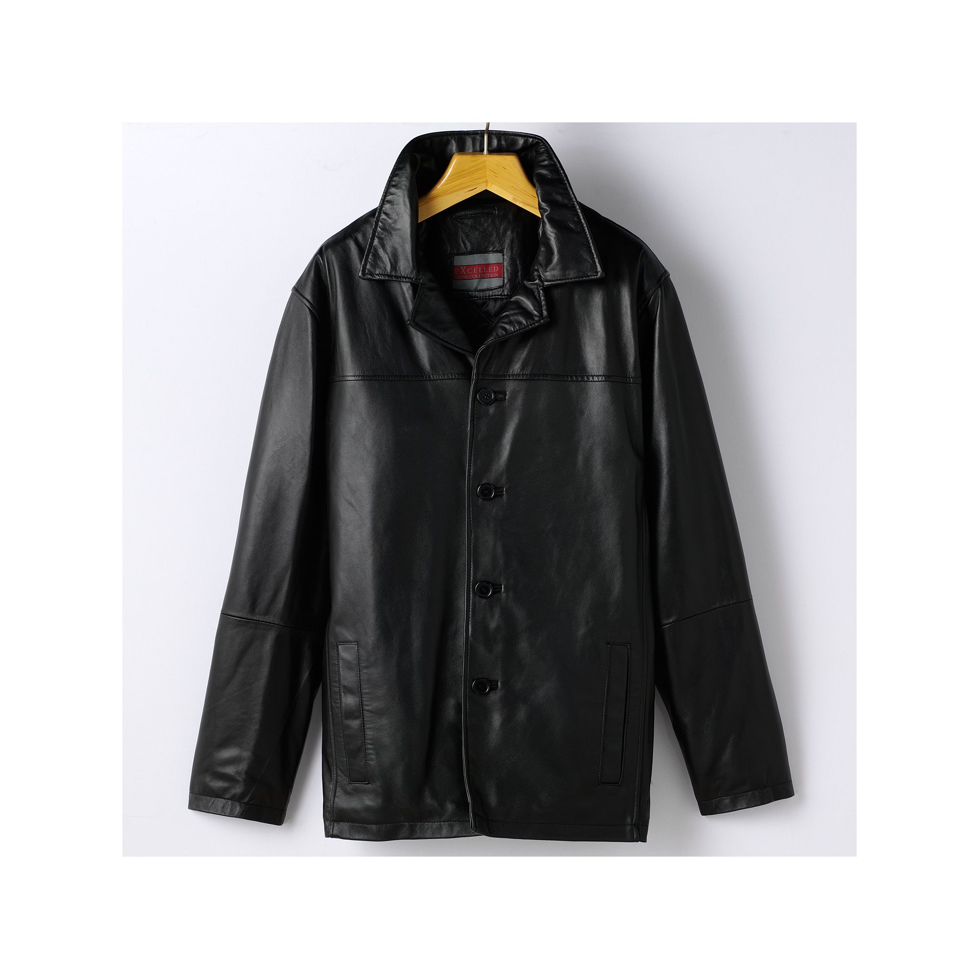 Big & Tall Excelled Leather Car Coat, Mens, Size: Large Tall, Black