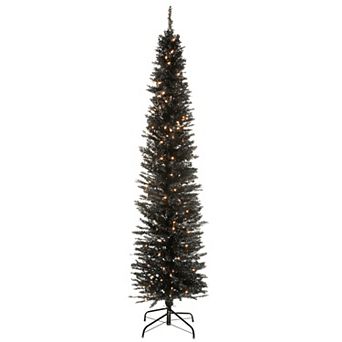 National Tree Company 6-ft. Pre-Lit Black Tinsel Tree